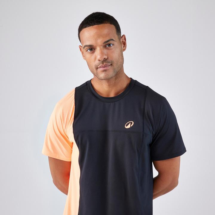 Image du produit Kuikma T-shirt de padel manches courtes respirant Homme - Dry Noir orange (M)