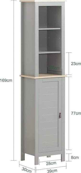Actual product image SoBuy Bad Hochschrank (39 x 30 x 169 cm)