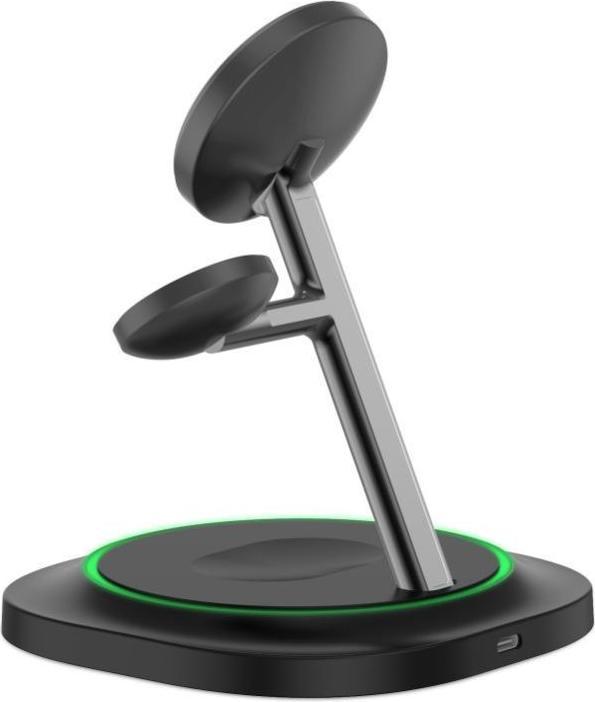 Actual product image Tech-Protect QI15W-A46 3in1 Magnetic MagSafe Inductive Charger - Black (15 W)