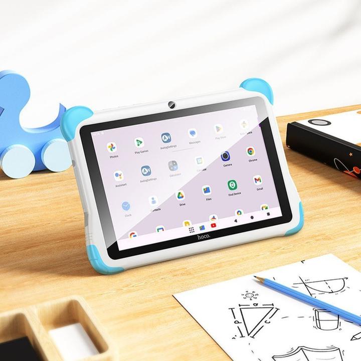 Image du produit Hoco Headphone with microphone tablet for kids 3GB / 32GB HD Android 14 HI10 blue (WLAN uniquement, 8", 32 Go, Blanc, Bleu)