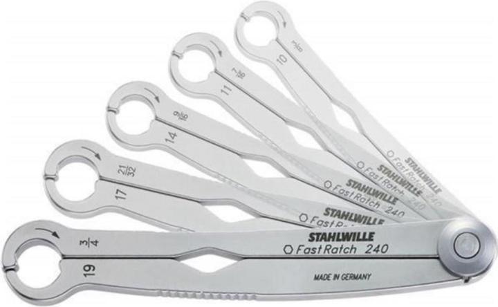 Image du produit Stahlwille Clé à cliquet FastRatch n° 240 (8 mm, 10 mm, 13 mm, 14 mm, 17 mm, 19 mm)