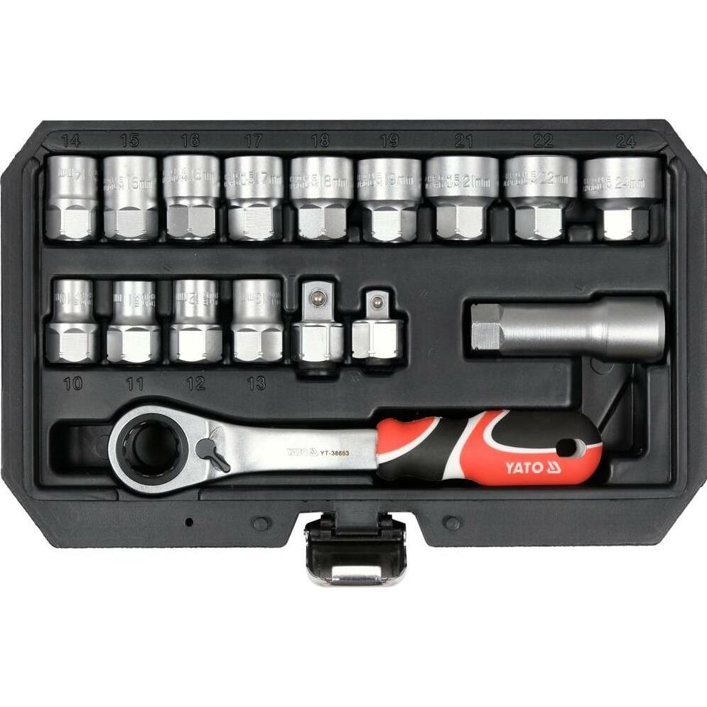 Toya, Multi-Tool, ZESTAW KLUCZY PRZELOTOWYCH 17el 3/8"/1/2" SPLINE