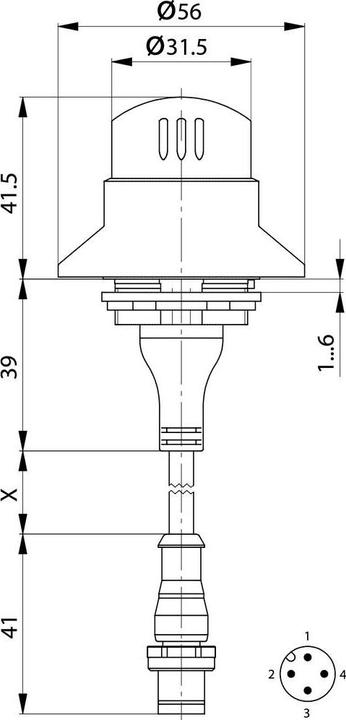 Actual product image Schlegel Emergency stop switch 2 NC contacts IP65, IP69K, IP67 1pc.