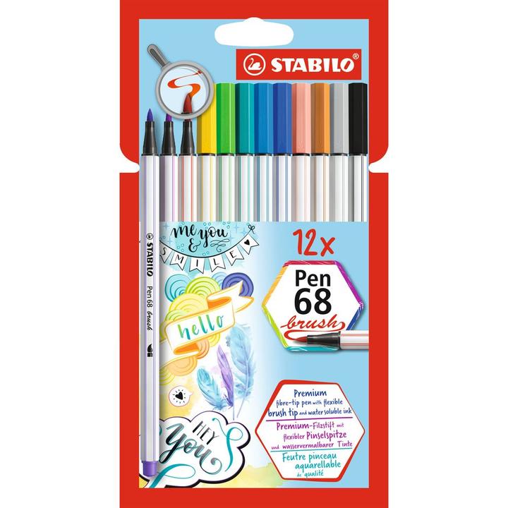 Image du produit STABILO Pen 68 brush Stylo feutre Premium (Trié, 12 x)