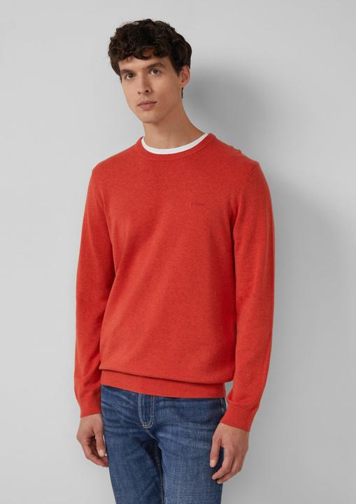 Produktbild s.Oliver Strickpullover Baumwollpullover mit Logo-Stickerei (XL)