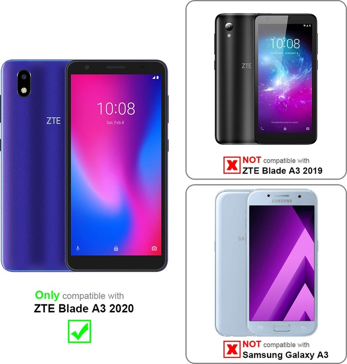 Actual product image Cadorabo Book Invisible Magnet Cover (ZTE Blade A3 (2020))