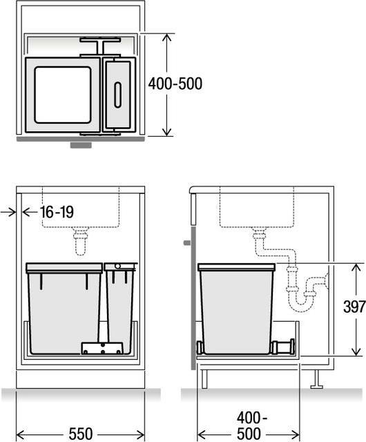 Produktbild Müllex Kehrichtbehälter X-LINE X55 L7 (40 l)