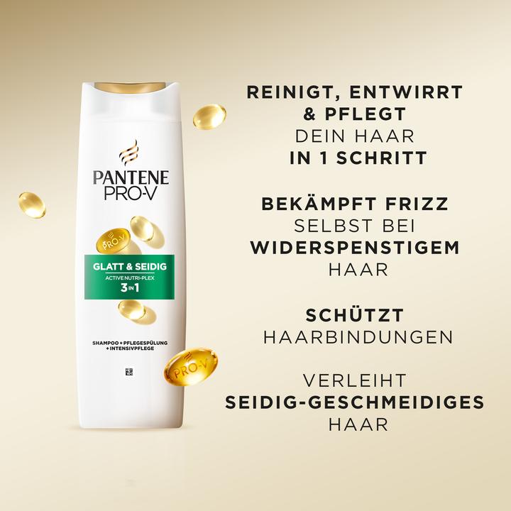 Produktbild Pantene Pro-V Glatt & Seidig 3 in 1 (250 ml, Flüssiges Shampoo)
