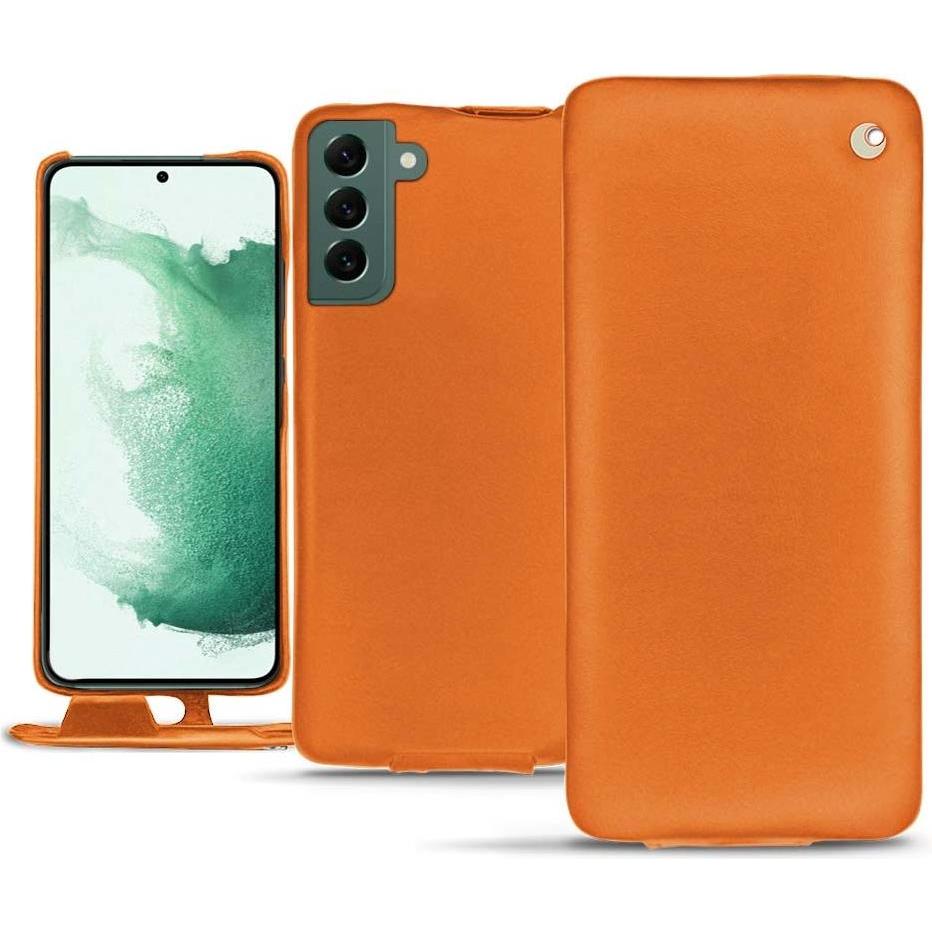 Noreve Lederschutzhülle vertikal (Samsung Galaxy S22+ 5G), Smartphone Hülle, Orange