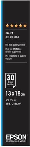 Image du produit Epson Premium Glossy (255 g/m², 13 x 18 cm, 30 pcs)