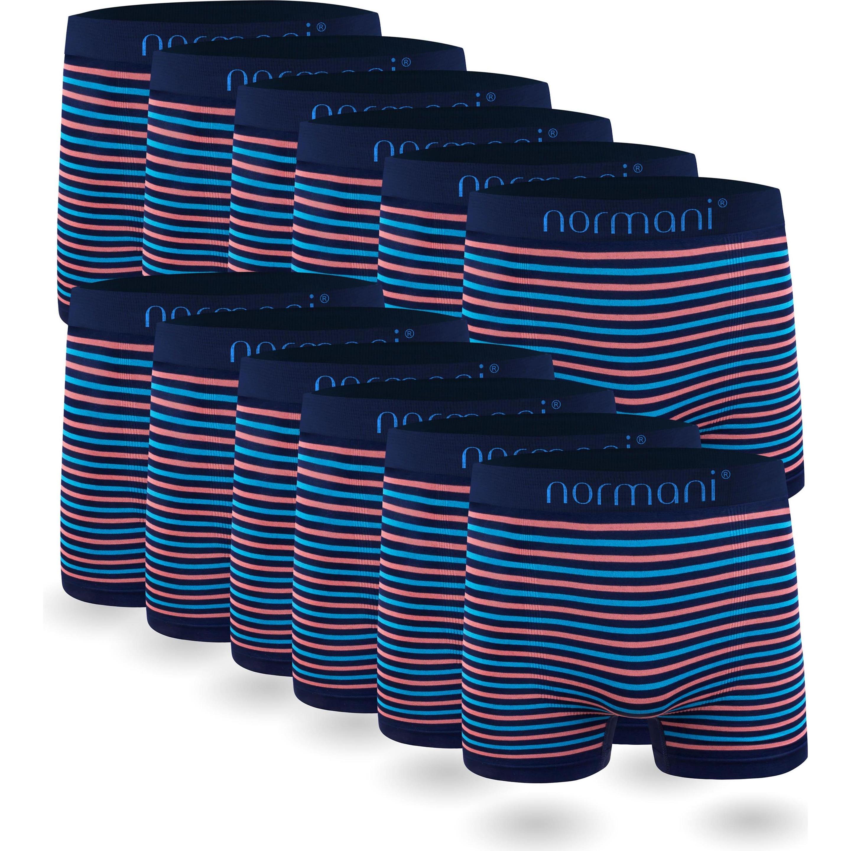 Normani, Herren, Unterhosen, 12 Stück Mikrofaser-Boxershorts für Herren, Blau, (L, 12er Pack)