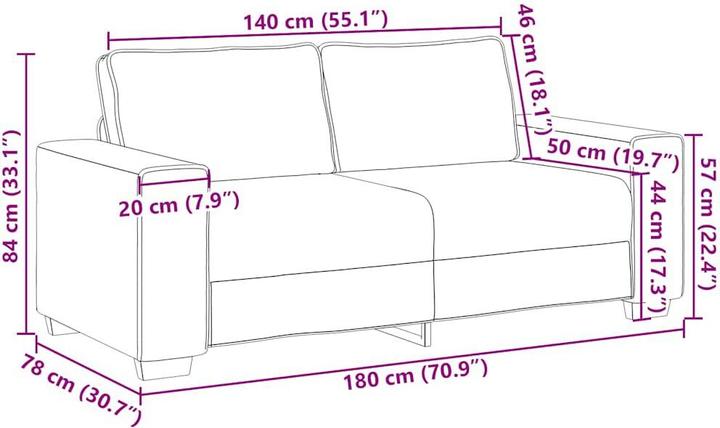 Produktbild vidaXL 2-Sitzer-Sofa (2-Sitzer)