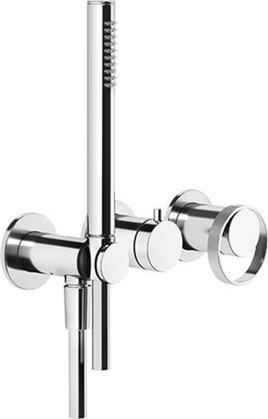 Actual product image Gessi Anello, ready-to-mount single lever shower/tub mixer set, round roses for concealed body, 2-wa