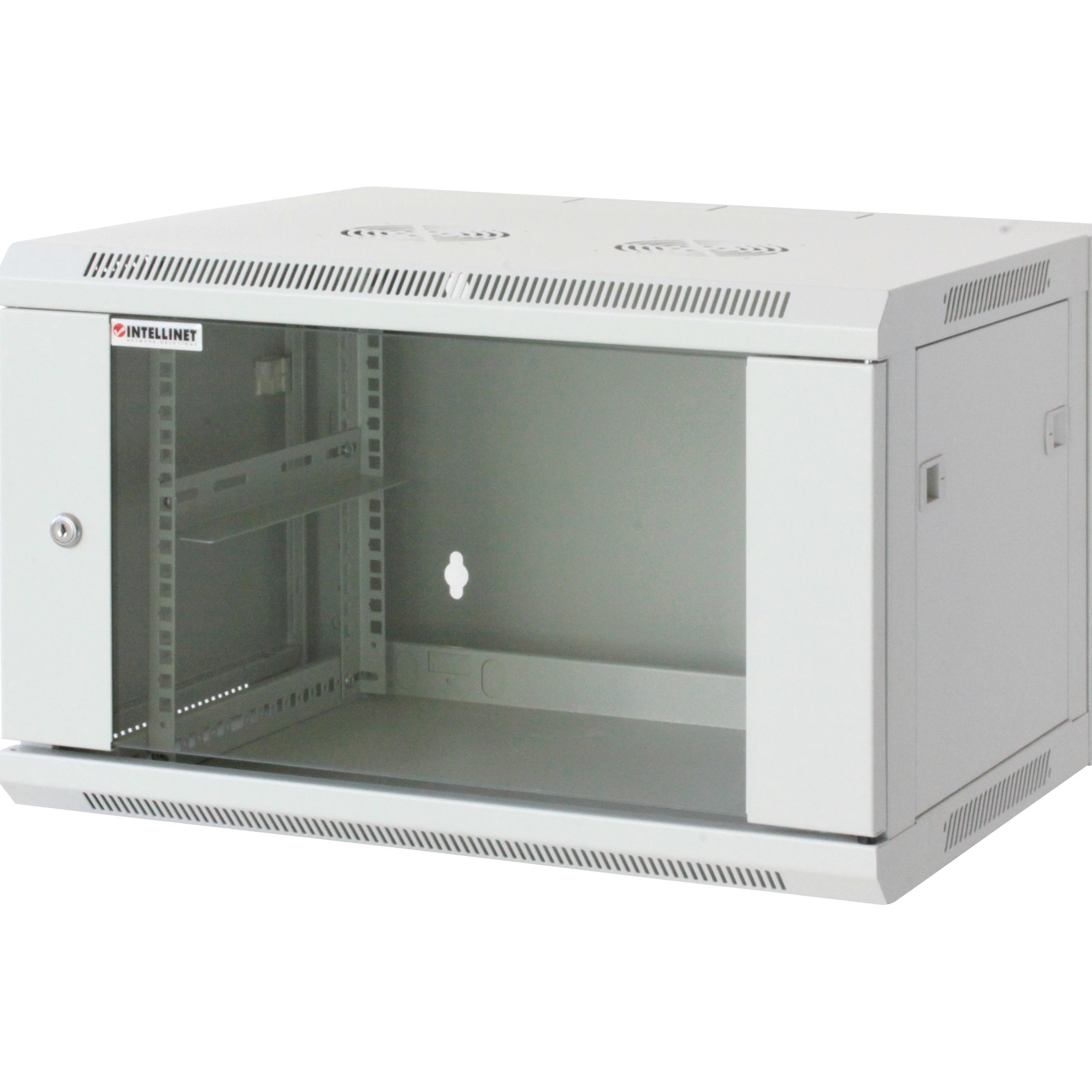 Intellinet 19" Wandverteiler (10.87 HE, 19 Zoll Rack), Serverschrank, Grau