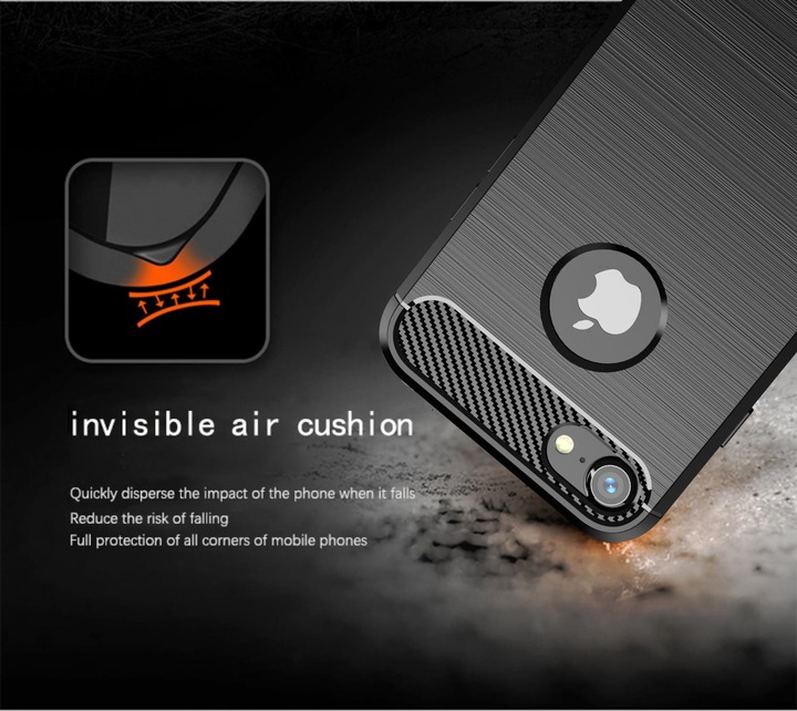 Immagine prodotto Cadorabo TPU Ultra sottile in acciaio inossidabile al carbonio Combi Cover (Apple iPhone 7)