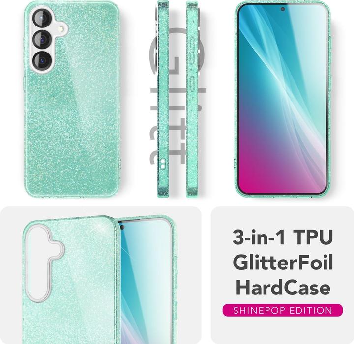 Actual product image Nalia ShinePop - Stabile Glänzende Glitzer Hülle - Glamour Glitter Cover (Samsung Galaxy S25)