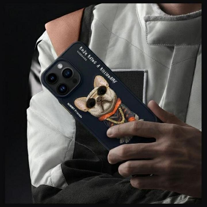 Actual product image Nimmy case iPhone 15 Pro Max 6.7" black Glasses Cool Dog (Apple iPhone 15 Pro Max)