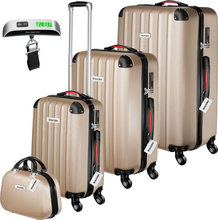 Image du produit tectake Set de valises rigides Cleo 4 pièces avec pèse-valise (95 l)