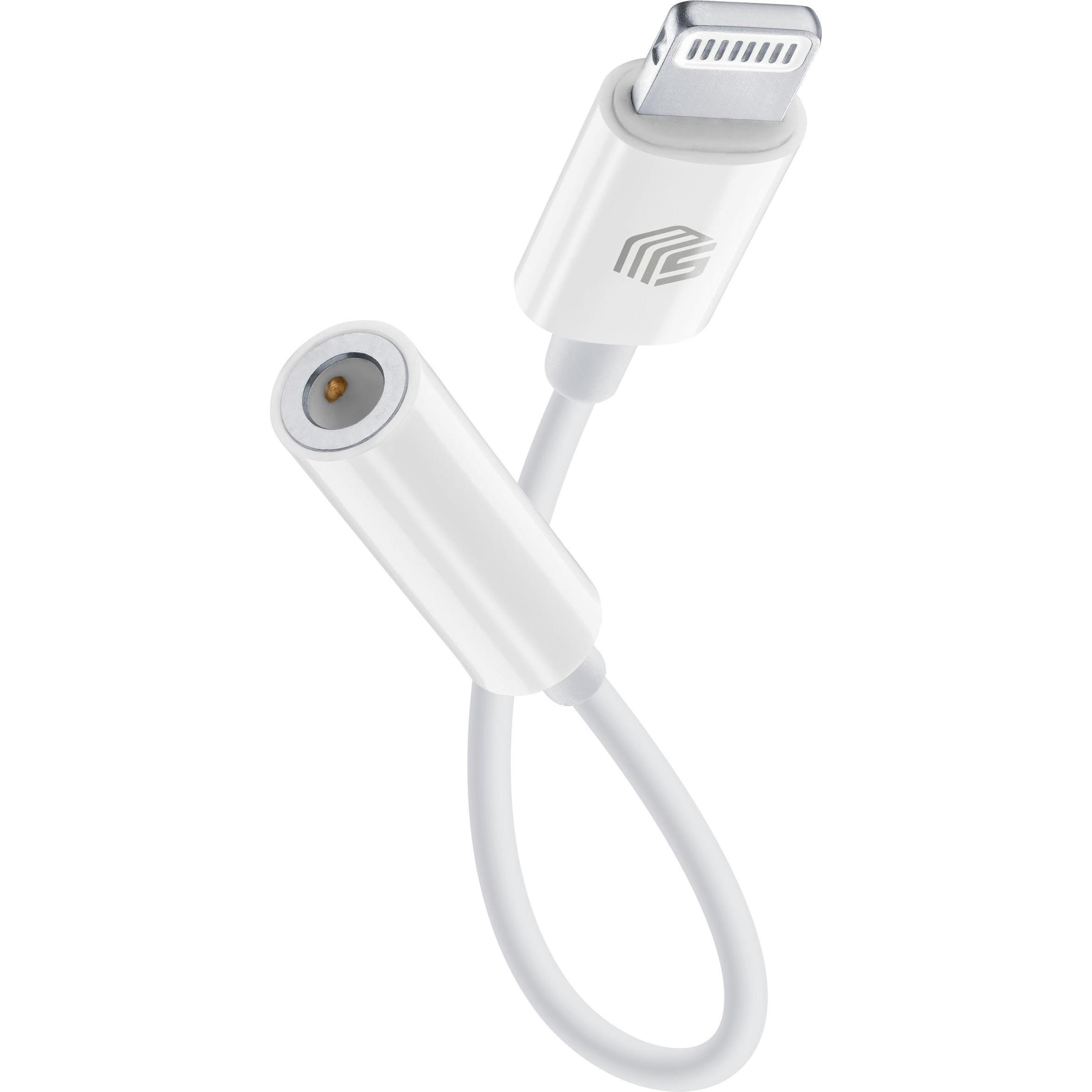 Thumbnail - Music Sound Cellularline MFI Audio Cable 3,5mm Klinkenanschluss/ Lightning White (0.10 m), Audio Kabel