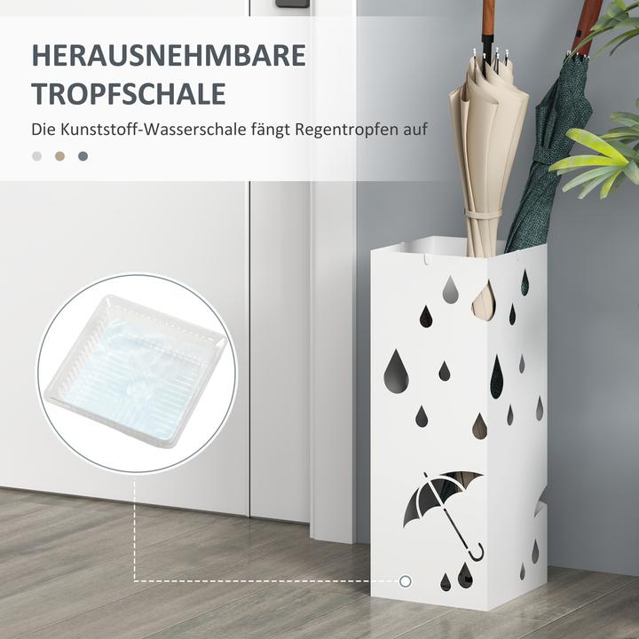 Image du produit Homcom Schirmhalter Stahl Weiss