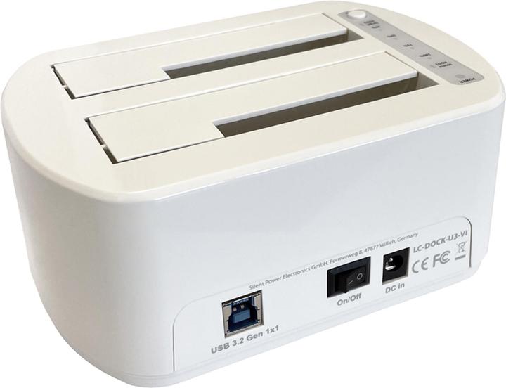 Actual product image LC-Power LC-DOCK-U3-VI USB3.2 1xHDD/SSD Docking 2.5/3.5 Whit retail (USB-C, 2 ports)