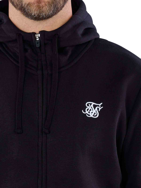 Immagine prodotto Siksilk Felpa con cappuccio Nero Essential Zip Through Funnel Hoodie (XL)