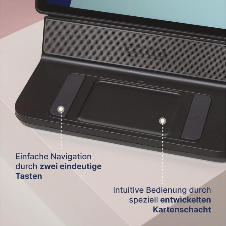 Image du produit Enna Tablet pour seniors avec dock et cartes, appels vidéo, albums photos, abonnement familial (WLAN uniquement, 10", Argent, Gris, Noir)