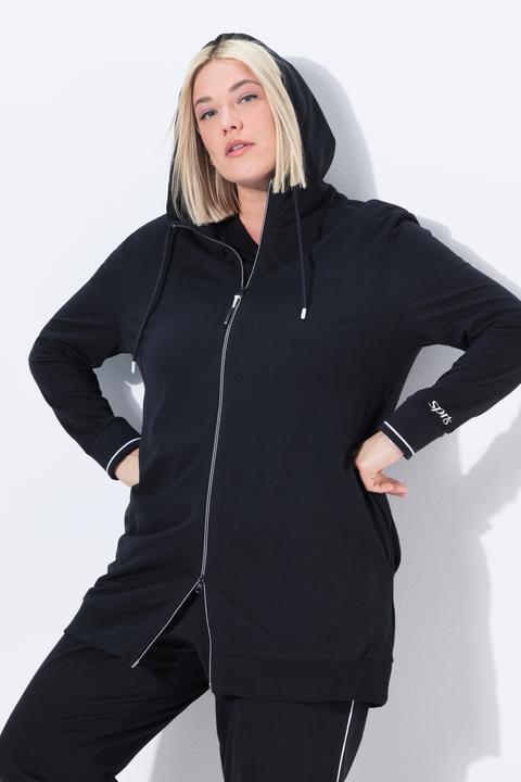 Produktbild Ulla Popken Sweatjacke, Zierpaspel, Oversized, Kapuze, 2-Wege-Zipper (62)