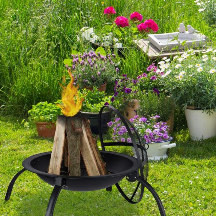 Actual product image Relaxdays XL Fire Pit with BBQ Accessories (60 cm)