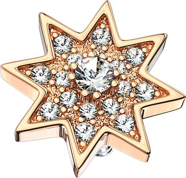 Immagine prodotto Star Piercing Dermal Anchor stella in oro rosa con cristallo (Ottone, Acciaio chirurgico 316L)