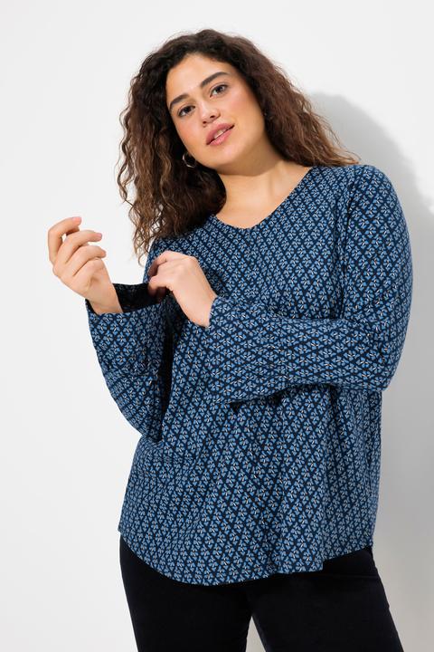 Actual product image Ulla Popken Trumpet Sleeve A-Line Tee (58)