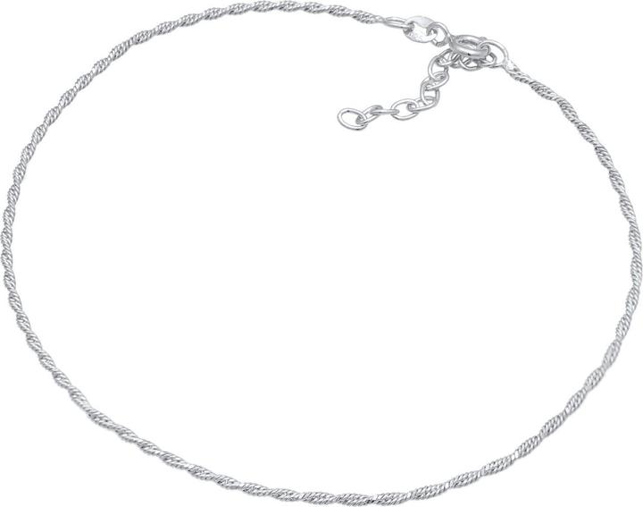 Produktbild Elli Fussschmuck Kordelkette Gedreht Basic Zeitlos 925 Silber (925er Sterling Silber, 25 cm)