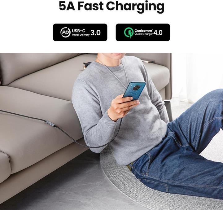 Actual product image Ugreen USB C - USB C (0.50 m, USB 3.1, 100 W)