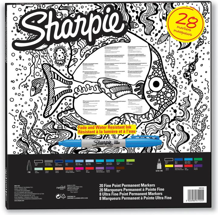 Produktbild Sharpie Permanent Marker Set ”Fish” (28x)