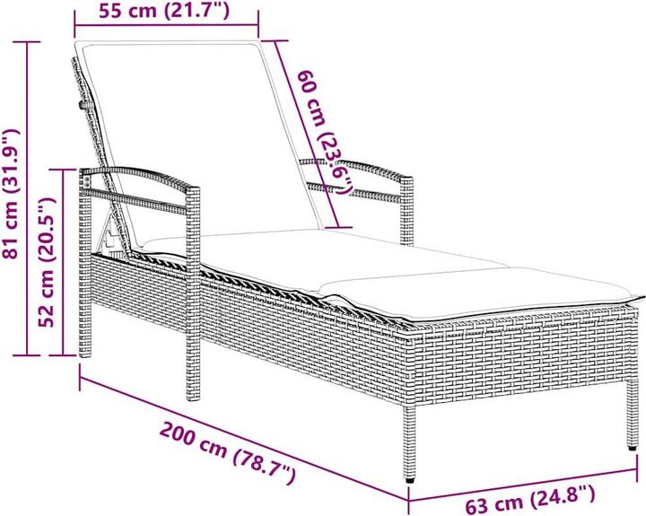 Immagine prodotto vidaXL Sonnenliege (200 cm)
