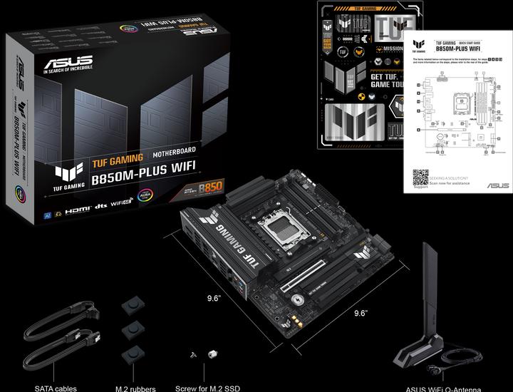 Image du produit ASUS TUF Gaming B850M-Plus Wifi (AM5, AMD B850, ATX)