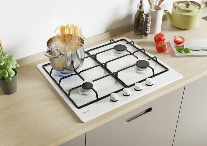Actual product image Candy Idea CHW6BRW White Built-in 59 cm Gas 4 Cooker(s)