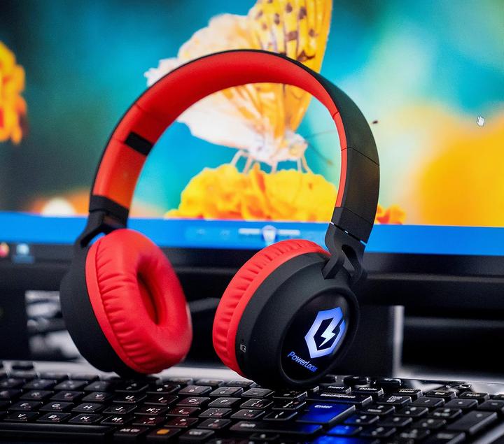 Produktbild PowerLocus Buddy Bluetooth-Kinderkopfhörer black/red