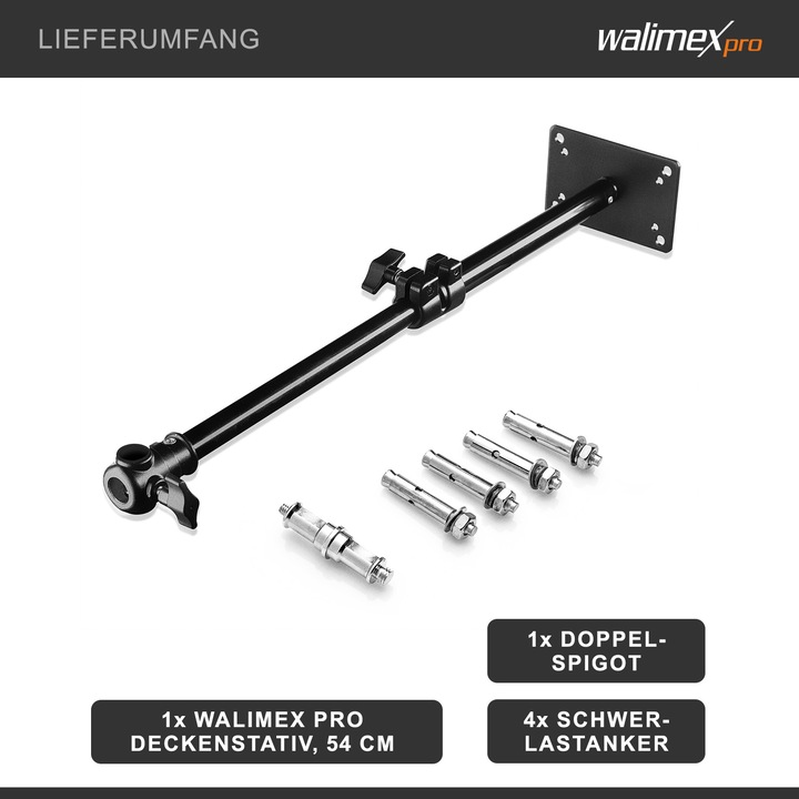 Produktbild Walimex pro Wand- Deckenstativ (54 cm, 6 kg)