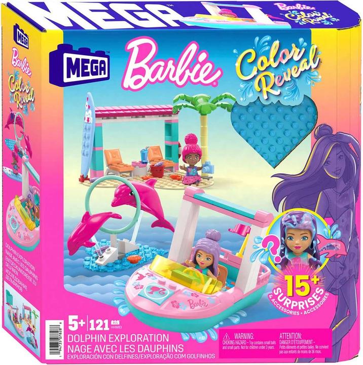 Immagine prodotto Mattel Mega Construx Barbie - Set di costruzioni apribili a colori per l'avventura dei delfini