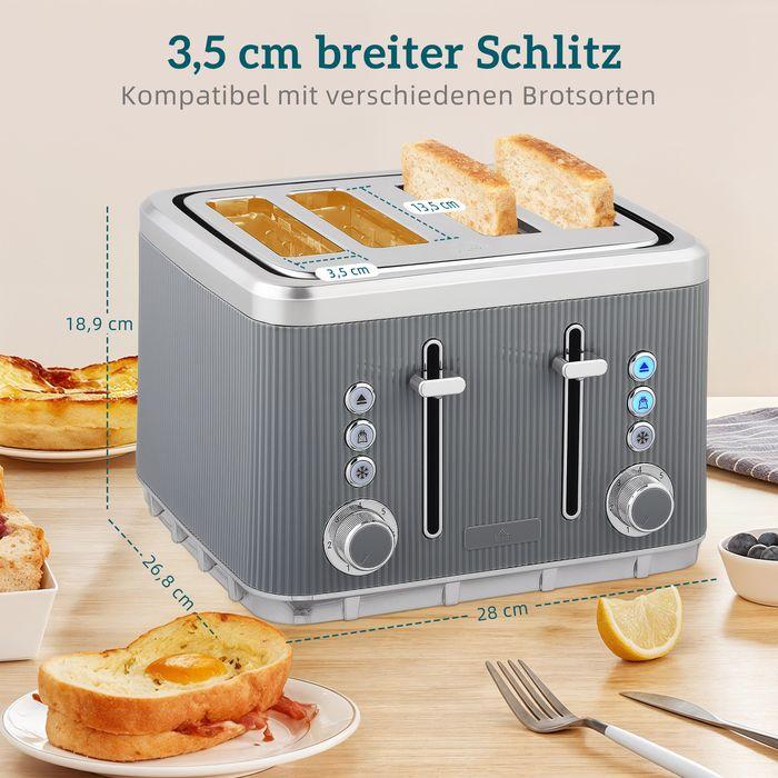 Produktbild Swisshandel24 Wasserkocher, Schnellkochfunktion, 2200W, 1,7L, 4-Scheiben-Toaster, Grau (1.70 l)