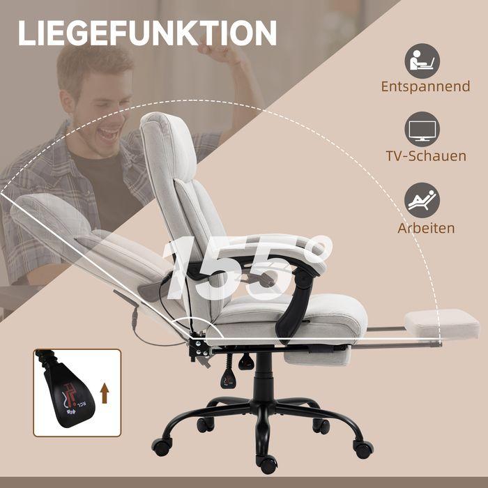 Image du produit Swisshandel24 Chaise de bureau de massage Chauffage lombaire, fonction d'inclinaison, gris clair