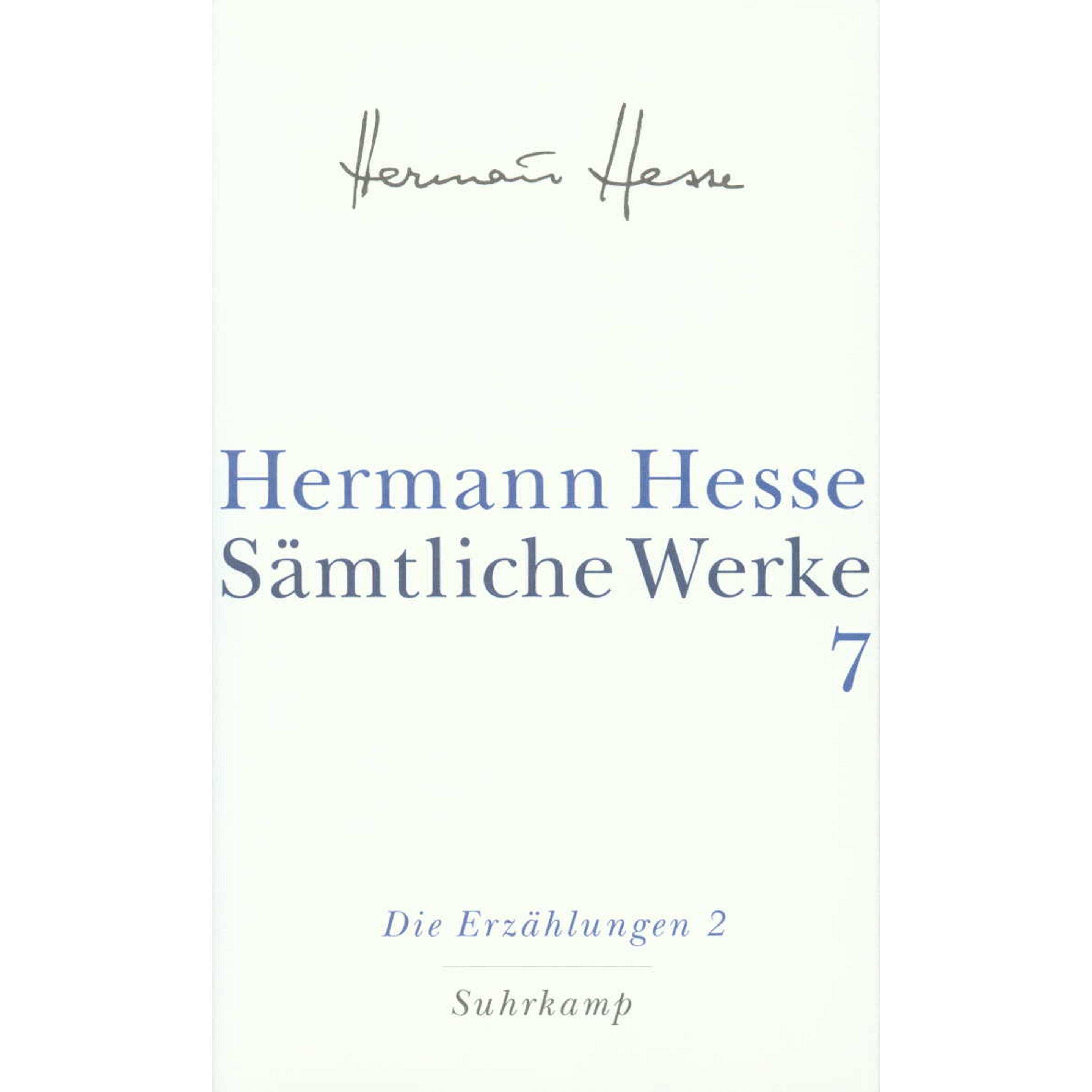Sämtliche Werke in 20 Bänden und einem Registerband 07. Die Erzählungen 2. 19071910, Belletristik von Hermann Hesse