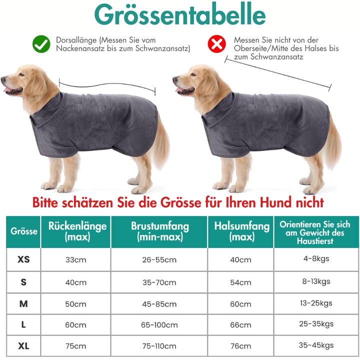 Image du produit Suba Peignoir absorbant pour chien – Taille L (L, Peignoir pour chien)