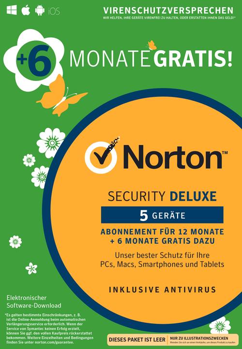 NortonLifeLock Security Deluxe 3.0 (5 User, 12 Monate, 6 Monate)