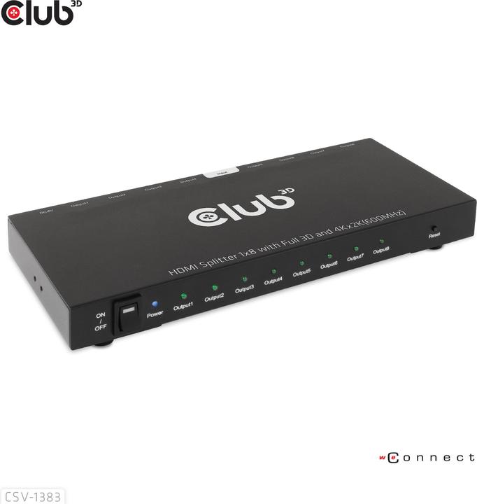 Actual product image Club 3D Club3D HDMI Splitter 1 input -> 8 outputs 4K60Hz UHD retail