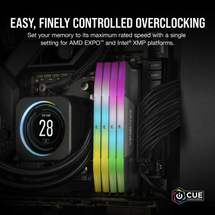 Productafbeelding Corsair Vengeance RGB (2 x 16GB, 6400 MHz, DDR5 RAM, DIMM 288 pin)