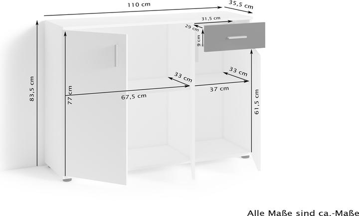 Image du produit ByLiving Jakob (110 x 35.50 x 83.50 cm)