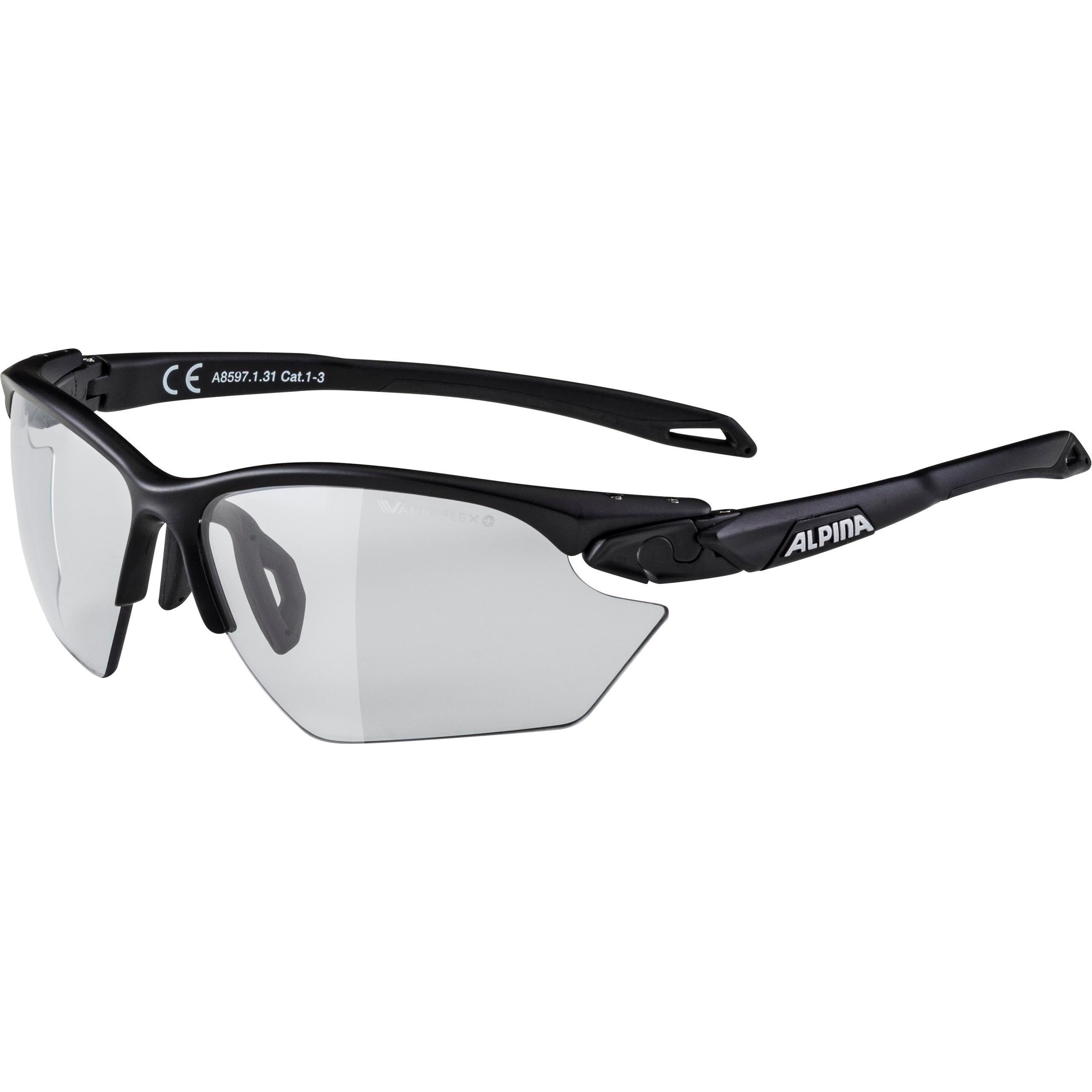 ALPINA SPORTS, Unisex, Sportbrille, Twist Five HR S V (Black, Black), Schwarz