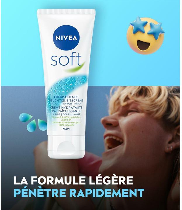 Produktbild NIVEA Soft erfrischende Feuchtigkeitscreme Tube (Körpercreme, 75 ml)